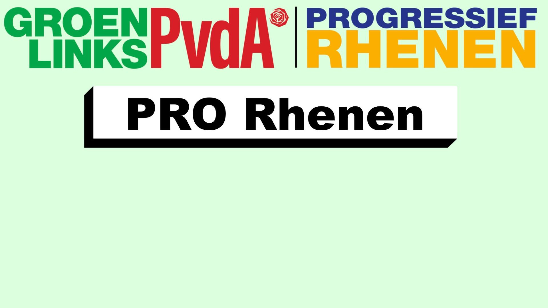 GroenLinks-PvdA en Progressief Rhenen gaan verder als PRO Rhenen