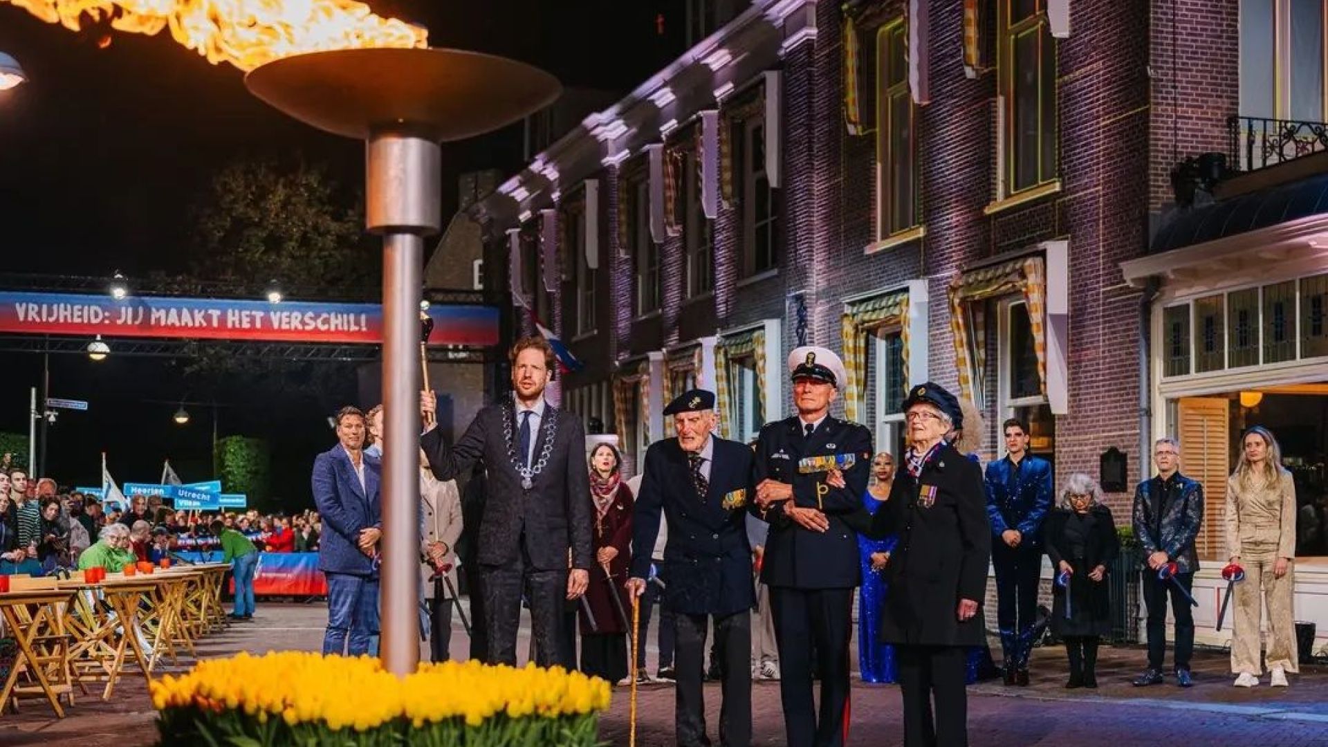 Bevrijdingsvuur in Wageningen ontstoken