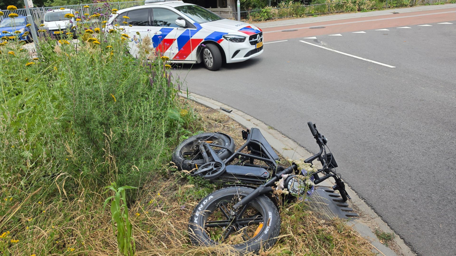 Fatbike aangereden door lijnbus in Wageningen
